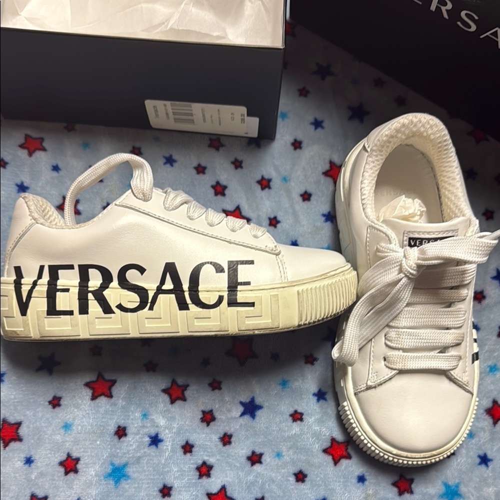 Versace Kids White Sneakers
